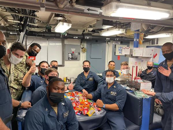 US Troops receive candy donated by Penn Wood Elementary School Students 