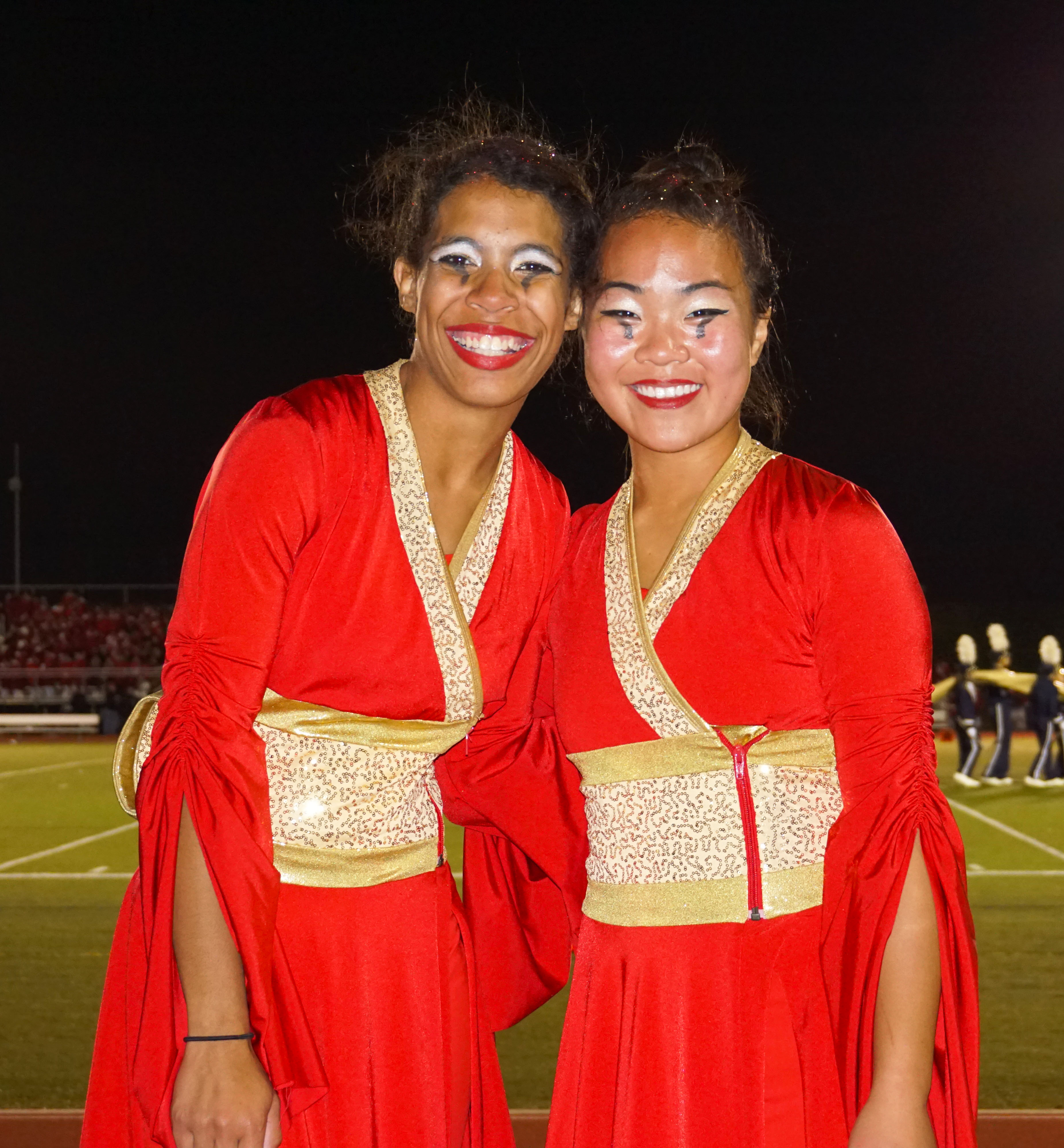 Drum Majors Haley Bostic and Madeline Kozak