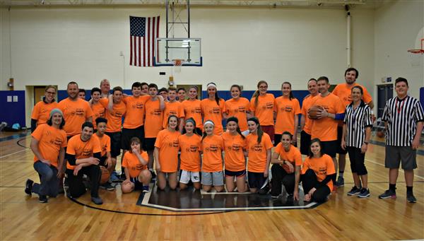 Peirce Middle School Students vs. Faculty basketball game. 